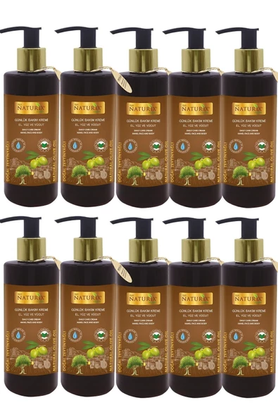 Zeytinyağlı El, Yüz ve Vücut Kremi 250 Ml - 10'lu Fırsat Paketi Nemlendirici Onarıcı Vücut Losyonu