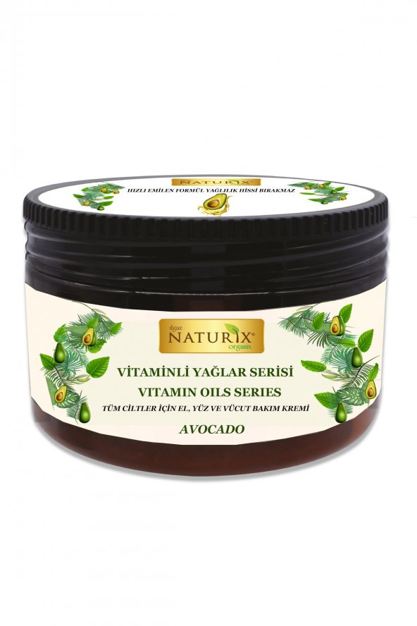 Vitaminli Yağlar Serisi Avokado Özlü El Yüz Vücut Kremi 250 Ml Yoğun Nem Terapisi