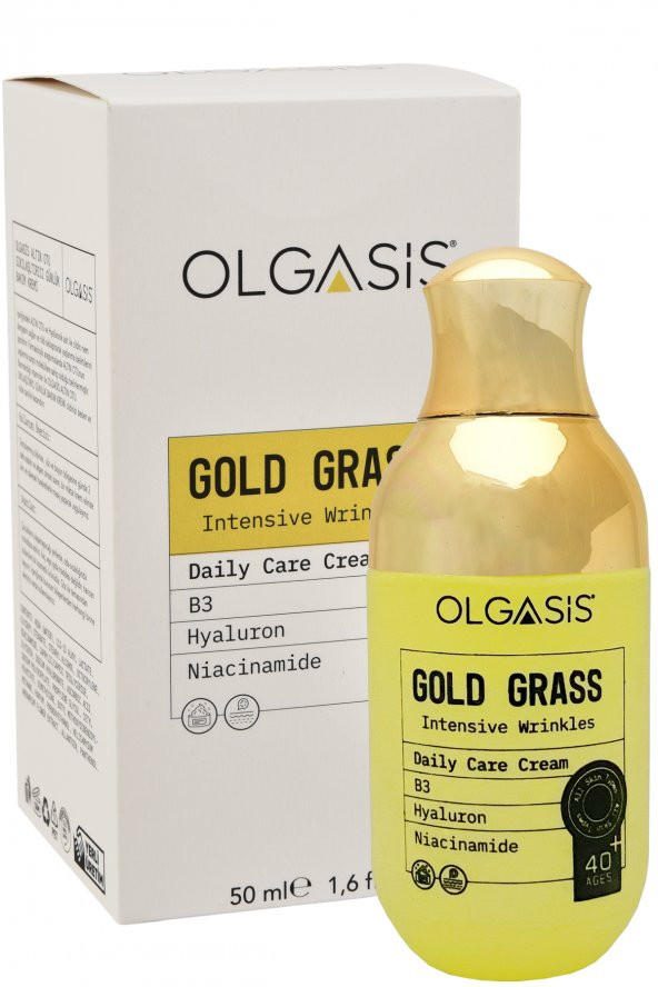 Gold Grass Day Cream 40+  Altın Otu Sıkılaştırıcı Yaşlanma Karşıtı Derin Kırışıklık Açıcı Krem 50 Ml