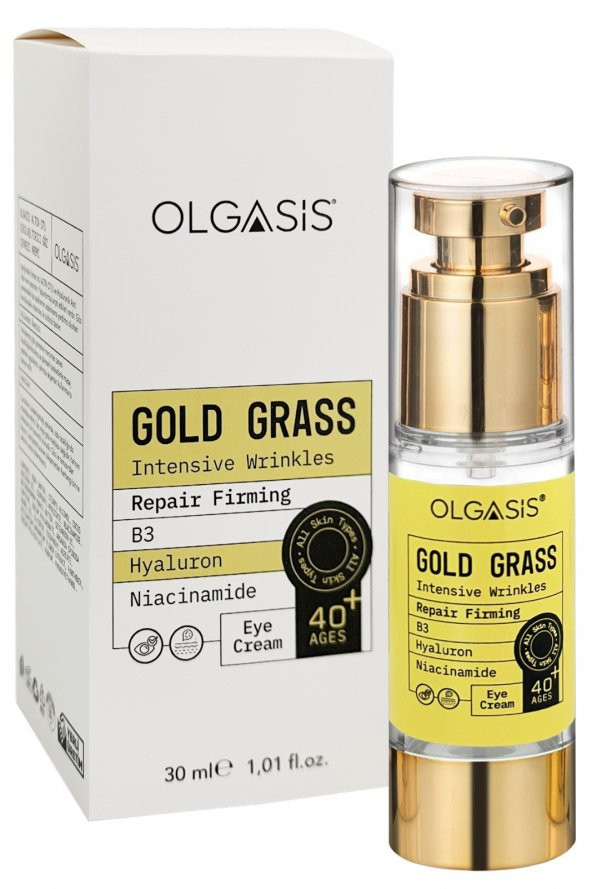 Gold Grass Eye Cream B3 Hyaluron Niacinamide Besleyici Yenileyici Yoğun Kırışıklık Göz Kremi 30 Ml