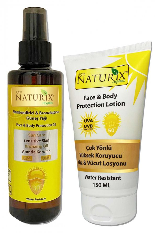 Spf 50+ Çok Yönlü Yüksek Koruyucu Yüz & Vücut Losyonu + Yüksek Faktörlü Bronzlaştırıcı Yağ Spf 30