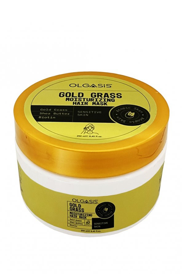 Gold Grass Hair Mask Kepek Sedef Egzama Saç Maskesi Biotin - Ölmez Altın Otu - Shea Butter 250 Ml