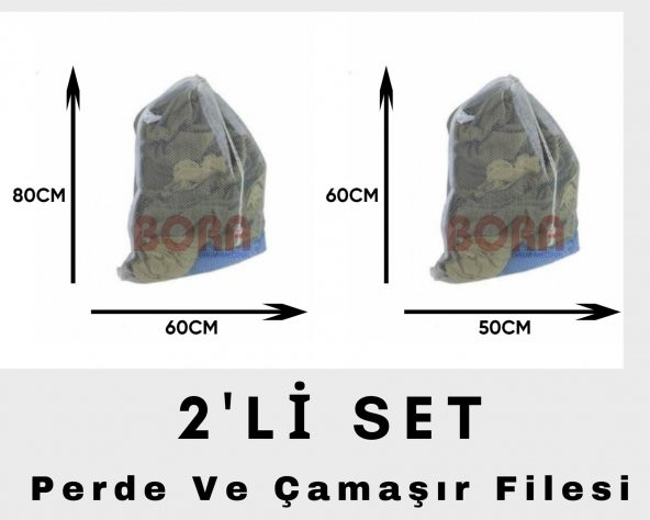 Perde Yıkama Filesi Çamaşır Yıkama Filesi Çamaşır Torbası 2 Li Set