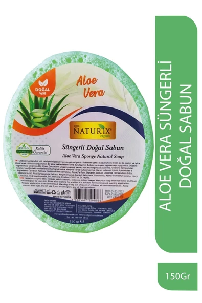 Aloe Vera Süngerli Sabun 150 Gr - Kuru Ciltler İçin Nemlendirici ve Akne Kurutucu