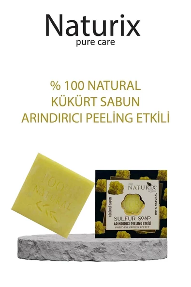 Naturix Kükürt Sabunu 125 Gr - Arındırıcı Peeling Etkili, Sebium Dengeleyici
