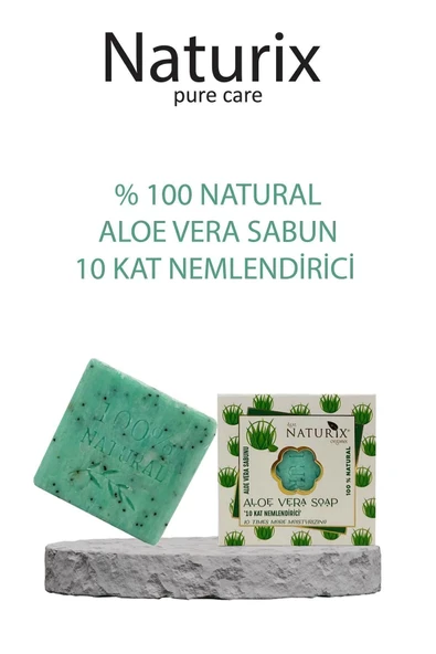 Naturix Aloe Vera Sabunu 125 Gr - Kuru Ciltler İçin Nemlendirici, Akne Kurutucu ve Doğal Cilt Bakımı - 2
