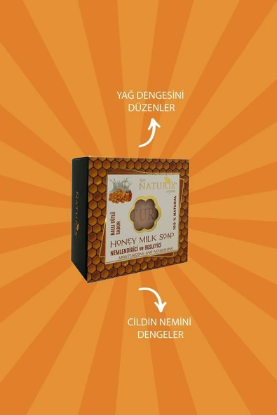 Naturix Ballı Sütlü Sabun 125 Gr - Cilt Besleyici, Nemlendirici ve Peeling Etkili - 2