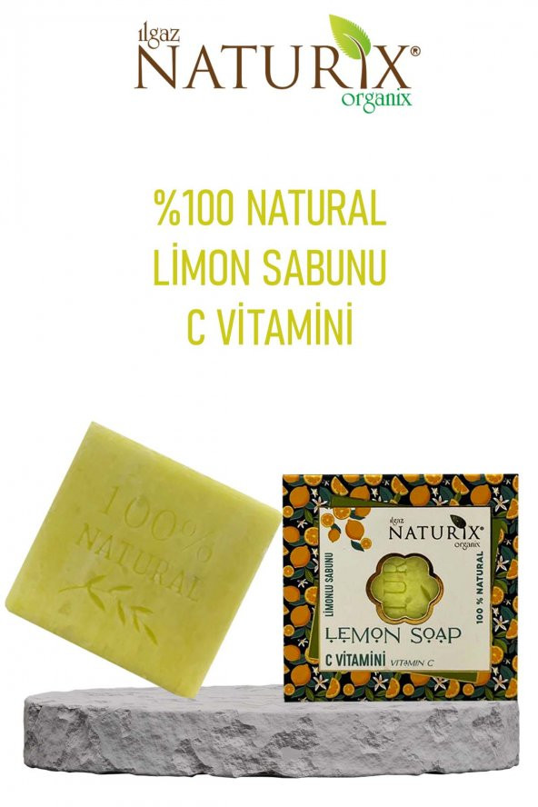 Natural Limon Sabunu Arındırıcı Sivilce Ve Siyah Nokta Karşıtı C Vitaminli 100 Doğal Lemon Soap