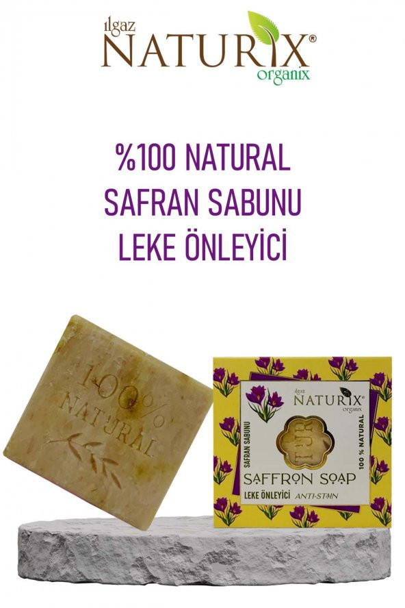 Natural Safran Çiçeği Sabun Leke Önleyici Onarıcı 100 Doğal Nem Ve Bakım Sabunu Saffron Soap 125 Gr