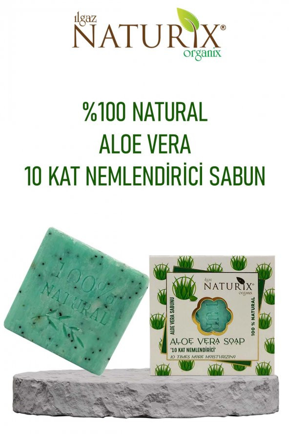 Natural Aloe Vera Sabun Kuru Ciltler İçin Nemlendirici Akne Kurutucu 100 Doğal Aloe Vera Soap 125Gr