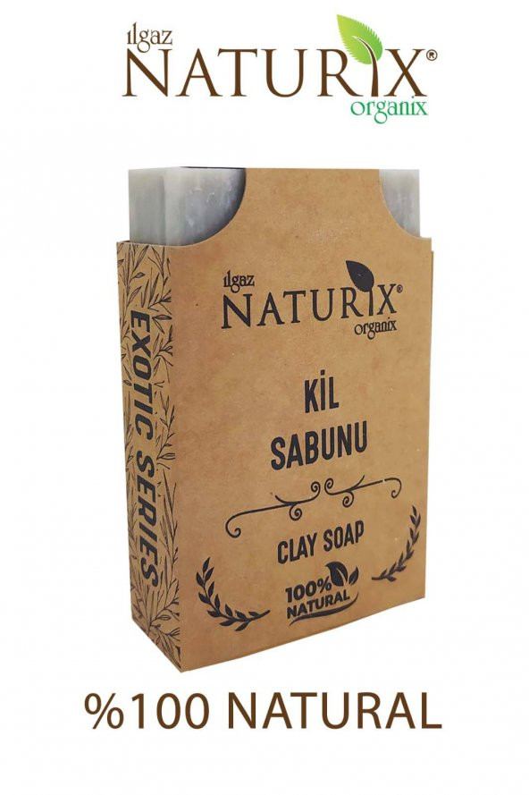 100 Doğal Kil Sabunu Arındırıcı Nemlendirici pH Dengeleyici Akne Kurutucu Peeling Etkili Clay Soap