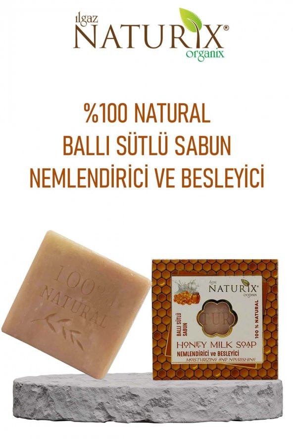 Natural Ballı Sütlü Sabun Peeling Etkili Nemlendirici Ve Besleyici 100 Doğal Honey Milk Soap