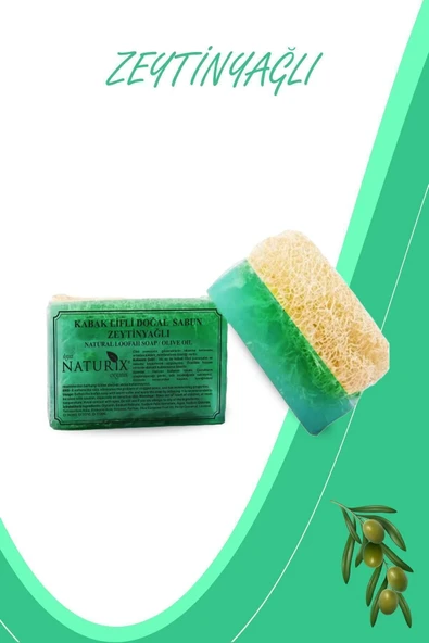 Naturix Kabak Lifli Zeytinyağlı Sabun 130 Gr - Peeling Etkili Nemlendirici ve Arındırıcı Sabun - 2