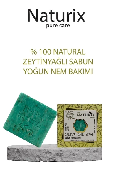 Naturix Zeytinyağlı Sabun 125 Gr - Cilt ve Saç İçin Nemlendirici ve Arındırıcı Doğal Sabun