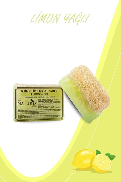 Naturix Kabak Lifli Limon Yağlı Sabun 130 Gr - Akne Karşıtı, Peeling Etkili ve Doğal Nemlendirici - 2