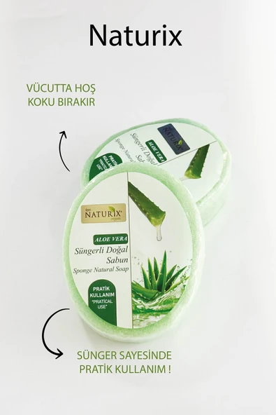Aloe Vera Süngerli Sabun 150 Gr - Kuru Ciltler İçin Nemlendirici ve Akne Kurutucu - 5