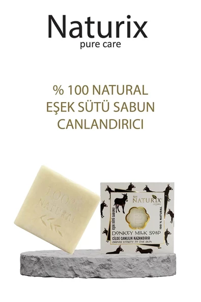 Naturix Eşek Sütü Sabunu 125 Gr - Akne Kurutucu, Cilt ve Saç İçin Doğal Sabun