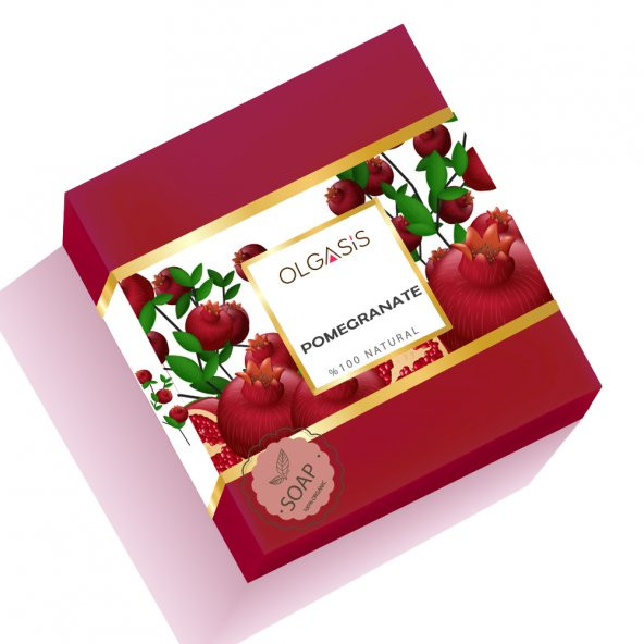 100 Natural Pomegranate Soap 120 Gr C, B1 ve B2 Vitamini Antioksidan Antiaging Nar Sabunu