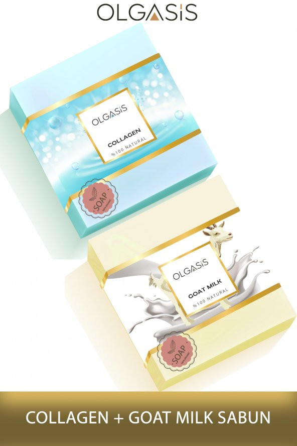Collagen Kırışıklık Önleyici Canlandırıcı Cilt Sabunu + Goat Milk Akne Kurutucu Keçi Sütü Sabun - 1