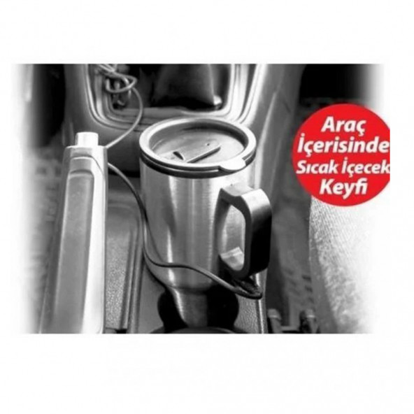 Araç İçi 12Volt Çelik Su Isıtıcı Termos - 3