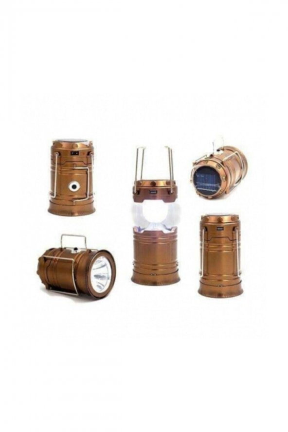 Büyük Boy Güneş Enerjili Kamp Feneri Işıldak Lamba Usb Powerbank - 4