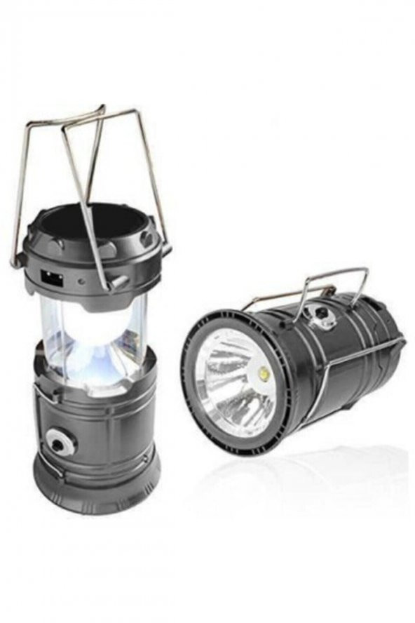 Büyük Boy Güneş Enerjili Kamp Feneri Işıldak Lamba Usb Powerbank - 3
