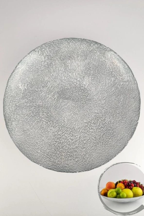 Digithome Armoni Cam Salata Servis Kasesi Meyvelik Sunumluk Gümüş – AKC416