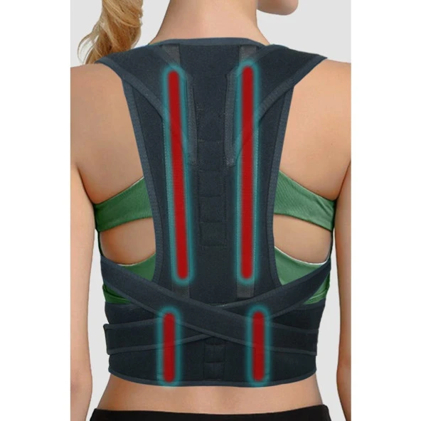 Unisex Dik Duruş Sırt Omuz Kamburluk Korsesi - 3