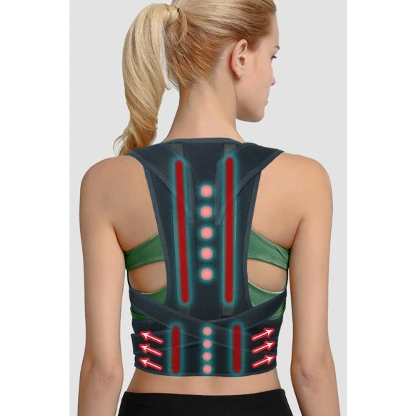 Unisex Dik Duruş Sırt Omuz Kamburluk Korsesi - 4