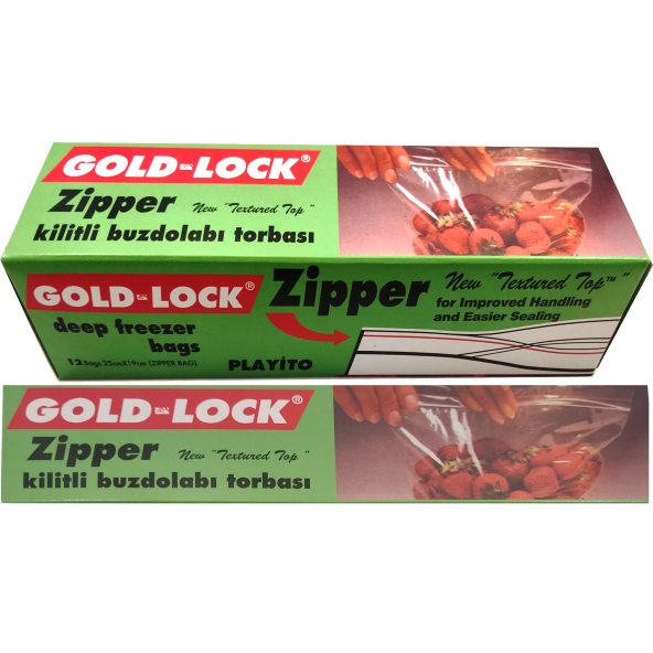 Gold-Lock Buzdolabı poşeti 12 adet kilitli 25x19 cm