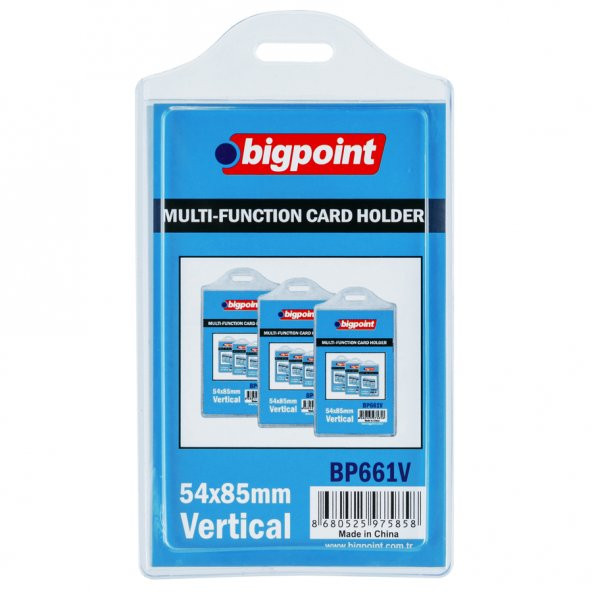 Bigpoint Çok Amaçlı Kart Kabı Dikey 54x85mm 10'lu Poşet