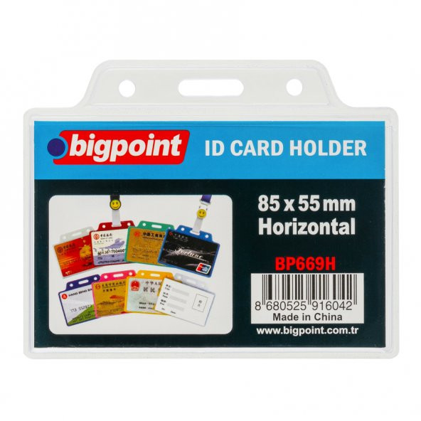 Bigpoint Kart Poşeti Yatay Şeffaf 85x55mm 10'lu Poşet