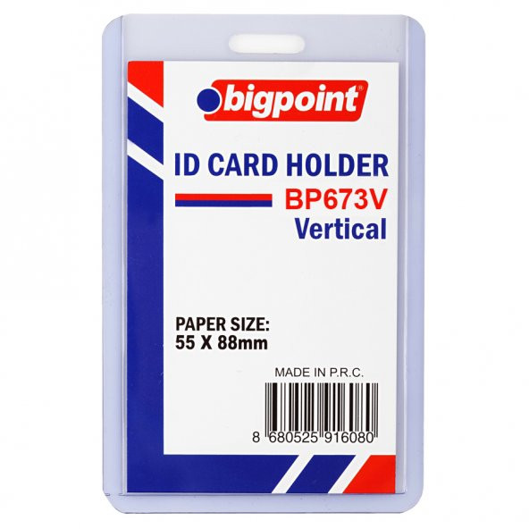 Bigpoint Kart Kabı Dikey Şeffaf 55x88mm 10'lu Poşet