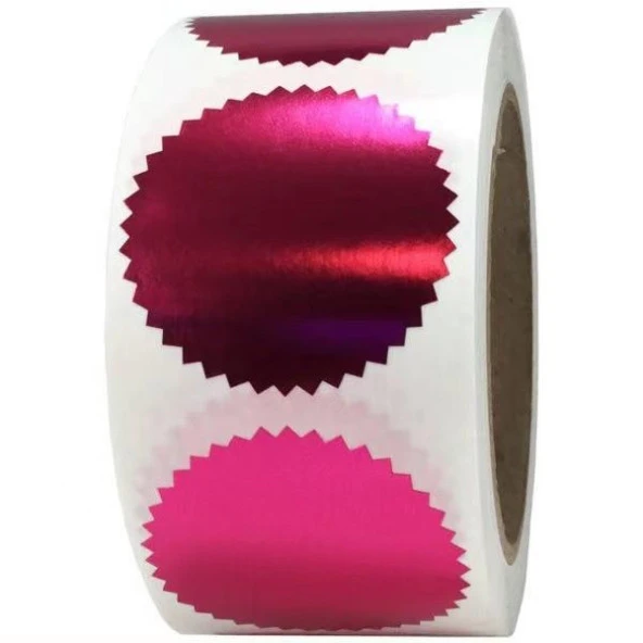 Alüminyum Kendinden Yapışkanlı Etiket Pembe Renk 50 adet 50mm Çap ürün görseli