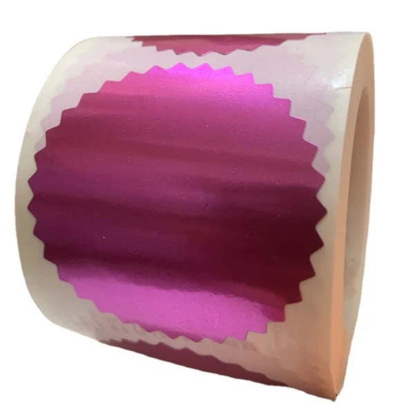 Alüminyum Kendinden Yapışkanlı Etiket Pembe Renk 50 adet 50mm Çap - Resim 4