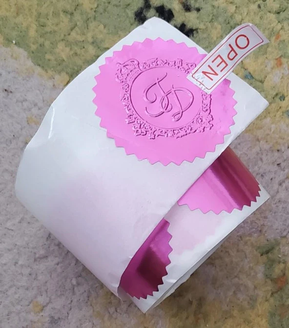 Alüminyum Kendinden Yapışkanlı Etiket Pembe Renk 50 adet 50mm Çap - Resim 10