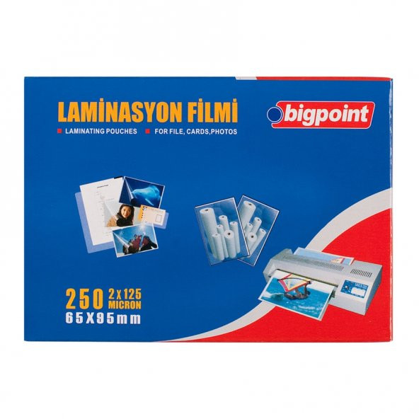 Bigpoint Laminasyon Filmi 65x95mm 125 Mikron 100'lü Kutu x 2 Kutu ürün görseli