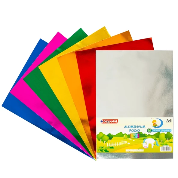 Bigpoint Alüminyum Folyo A4 Karışık 10 Renk - 85 Gram 60'lı Paket ürün görseli