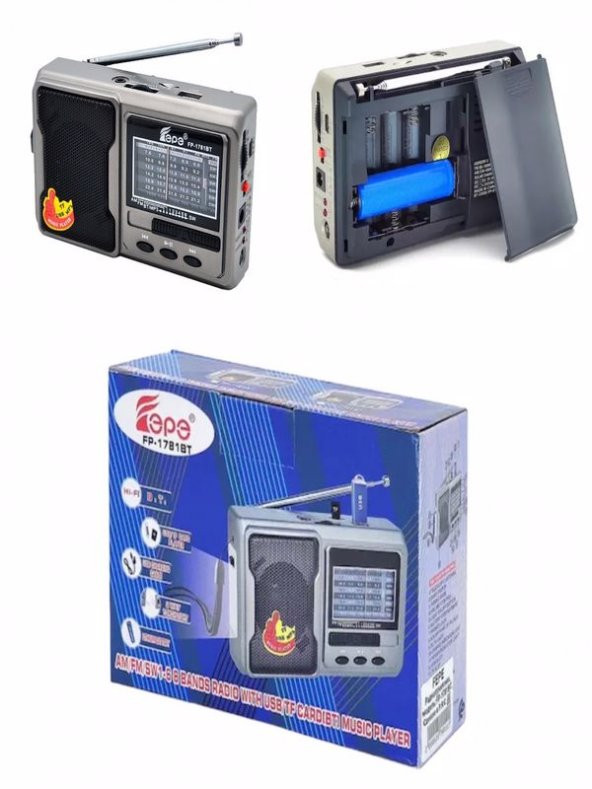 Deprem Çantasına Uygun Taşınabilir El Fenerli 8 Bandlı Radyo Bluetooth USB TF Kart Destekli FM Radyo - 1