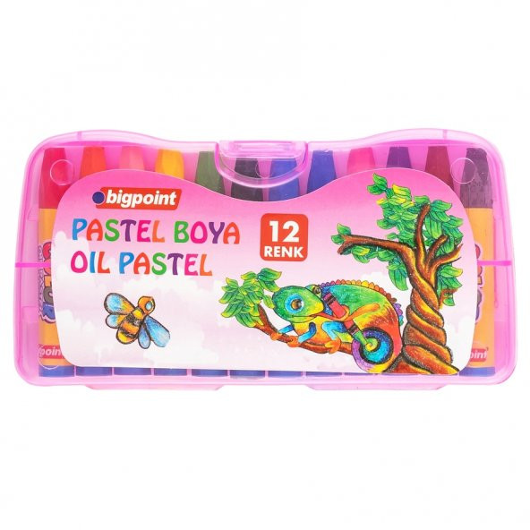 Bigpoint Pastel Boya 12 Renk - Pembe Kutulu 3'lü Paket