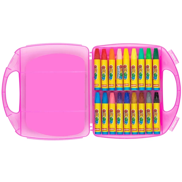 Bigpoint Pastel Boya 18 Renk - Pembe Çantalı 3'lü Paket - Resim 2