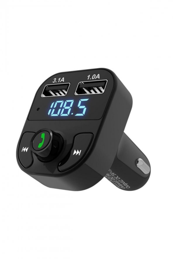Carx8 Araç Fm Transmitter Bluetooth Çakmaklık Girişli Usb Sd Kart Araç Mp3 Müzik Çalar Oto Teyp - 2