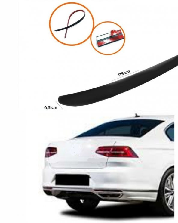 VW PASSAT B8 Bagaj Üstü Spoiler Piano Black