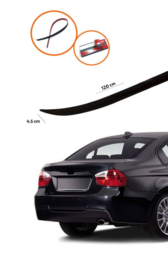 BMW E90 Bagaj Üstü Spoiler Piano Black - 1