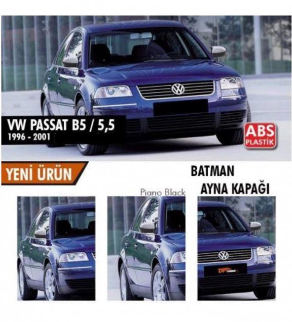 VOLKSWAGEN PASSAT B5-B5,5 Batman Yarasa Ayna Kapağı Piano Black 1996-2001 Arası Uyumlu