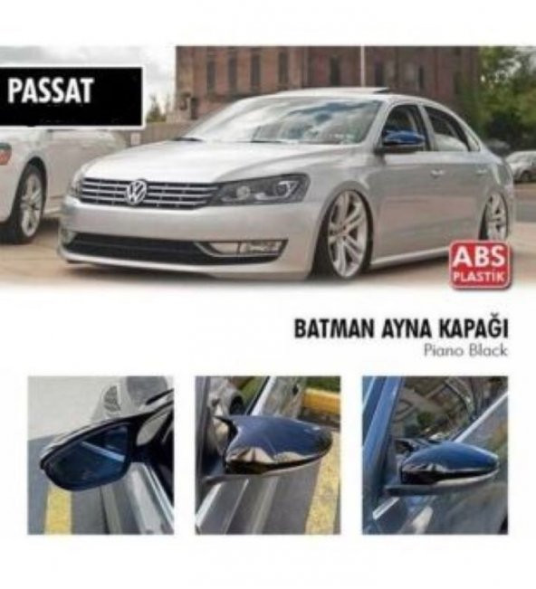 VOLKSWAGEN PASSAT B6 Batman Yarasa Ayna Kapağı Piano Black 2005-2010 Arası Uyumlu