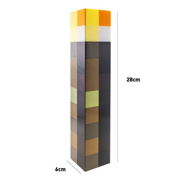 Minecraft Meşale Madenci Gece Led Gece Işığı Pilli Lamba - 4