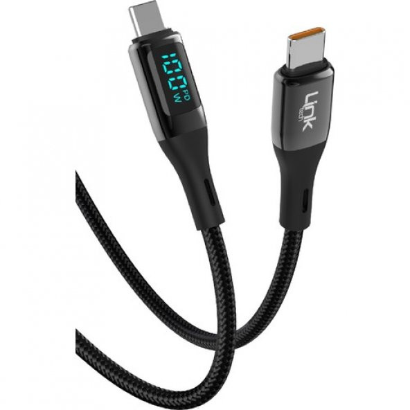 LinkTech LİNKTECHK680 Safe Dijital Göstergeli Usb-C/type-C 100W Şarj Kablosu