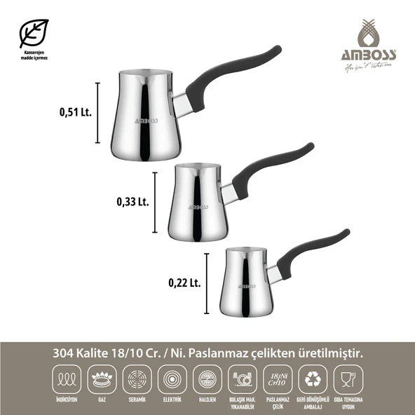 Amboss 18 Parça Enio Paslanmaz Çelik Çeyiz Seti - Gri - Resim 3