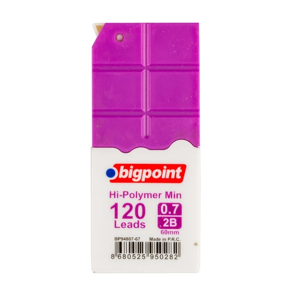 Bigpoint Kalem Ucu 0.7mm 2B 120'li Tüp Mor 12'li Kutu